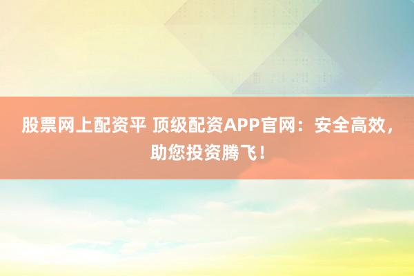 股票网上配资平 顶级配资APP官网：安全高效，助您投资腾飞！