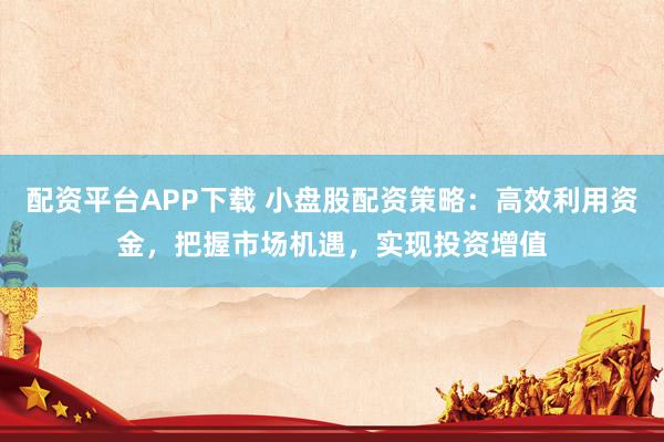 配资平台APP下载 小盘股配资策略：高效利用资金，把握市场机遇，实现投资增值