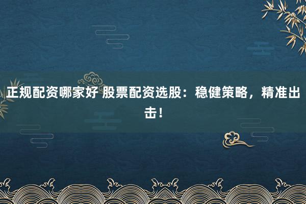 正规配资哪家好 股票配资选股：稳健策略，精准出击！